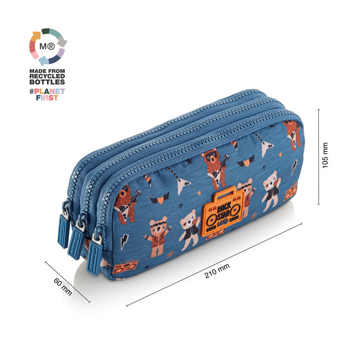 PORTATODO TRIPLE RECTANGULAR RECICLADO ROCK STAR | MIQUELRIUS DISEÑO Imagen principal del producto