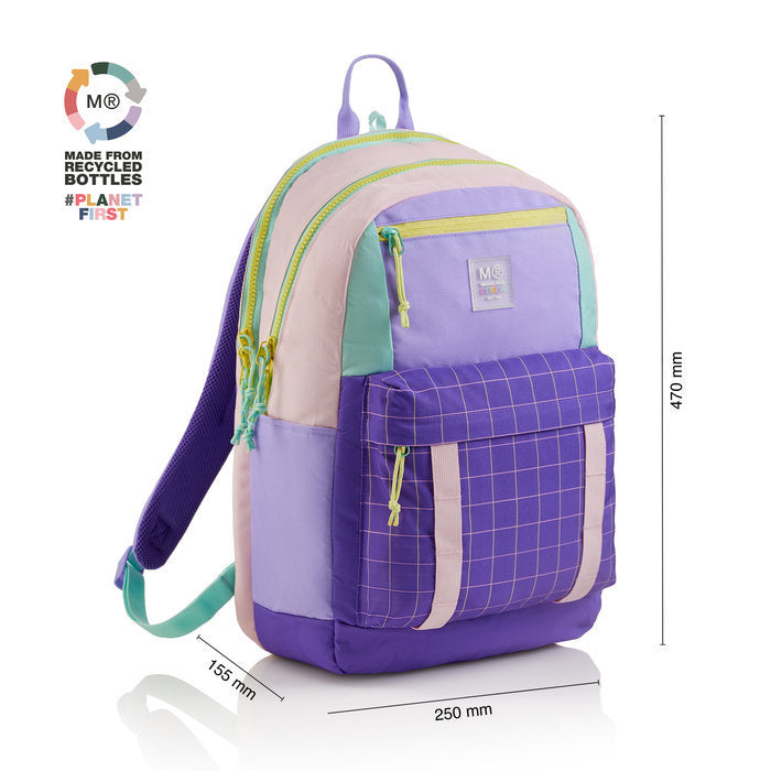 MOCHILA TRIPLE AMSTERDAM RECICLADA RIDER SQ,VIO | MIQUELRIUS DISEÑO Imagen principal del producto