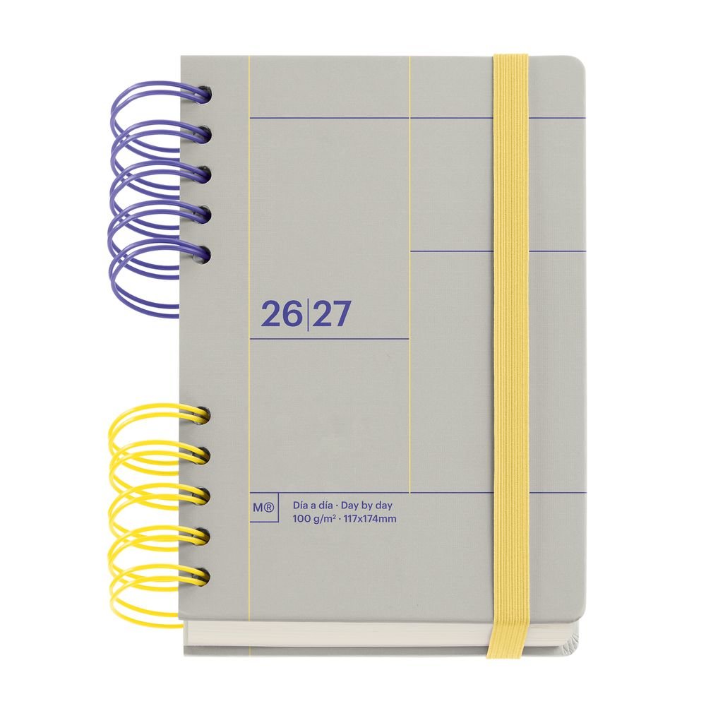 Agenda Escolar Activa D/p Gris Back to Basics 2026-27 MIQUELRIUS Agendas Imagen principal del producto
