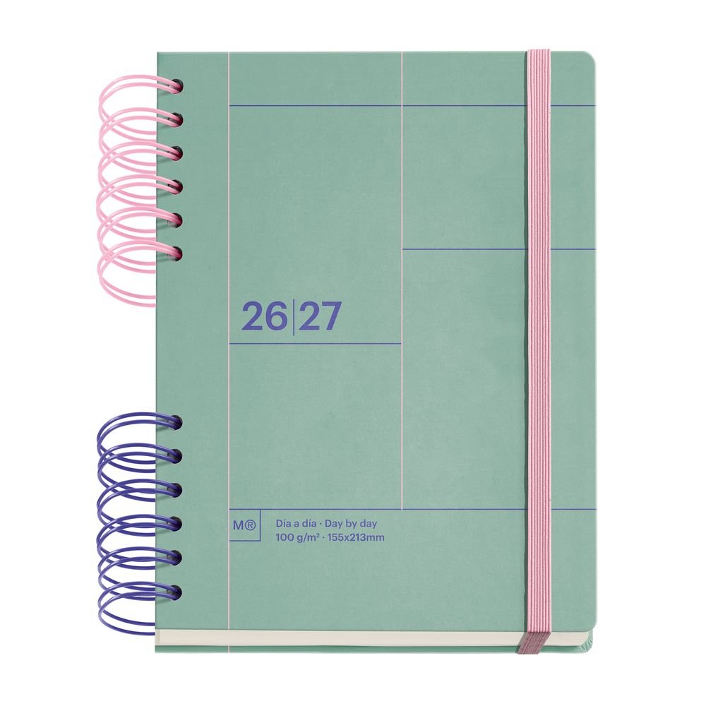 Agenda escolar Plus Wire-o D/p Verde 2026-27 Miquelrius Agendas Imagen principal del producto