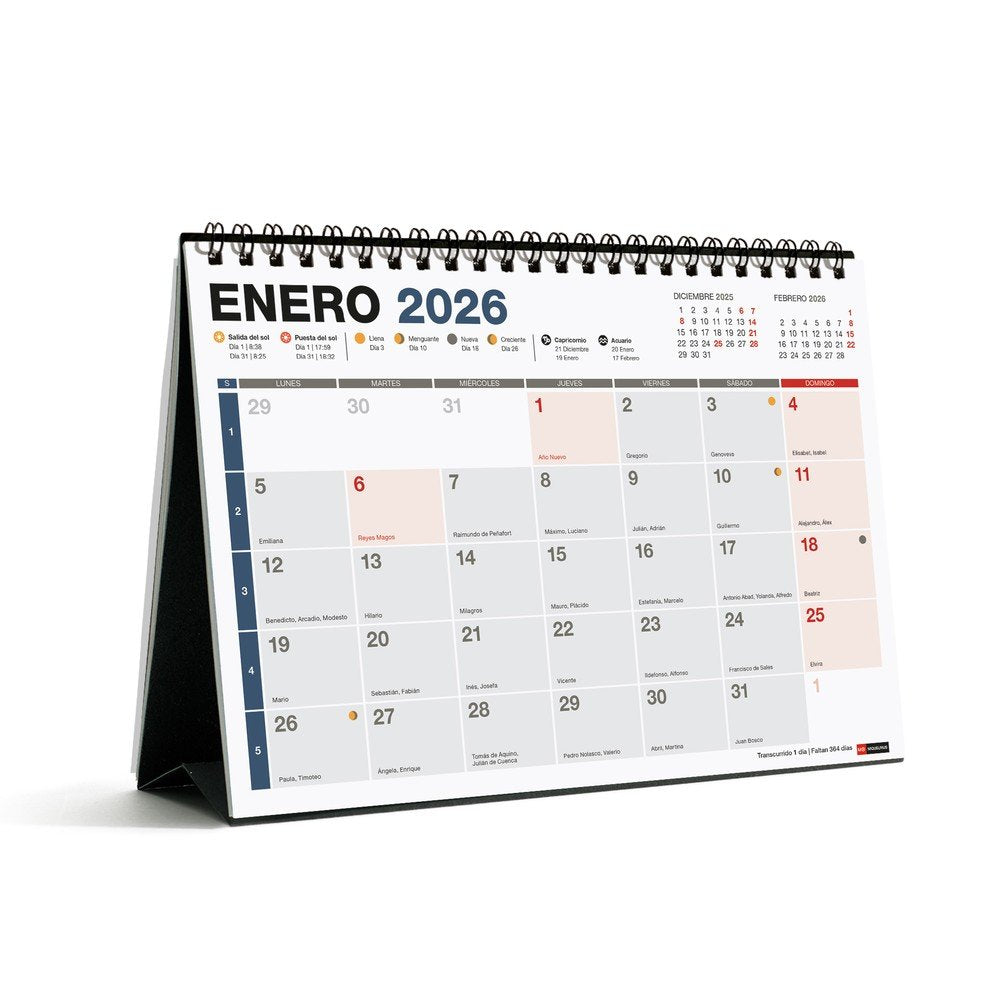 Calendario Sobremesa 2026 A5 Escribir