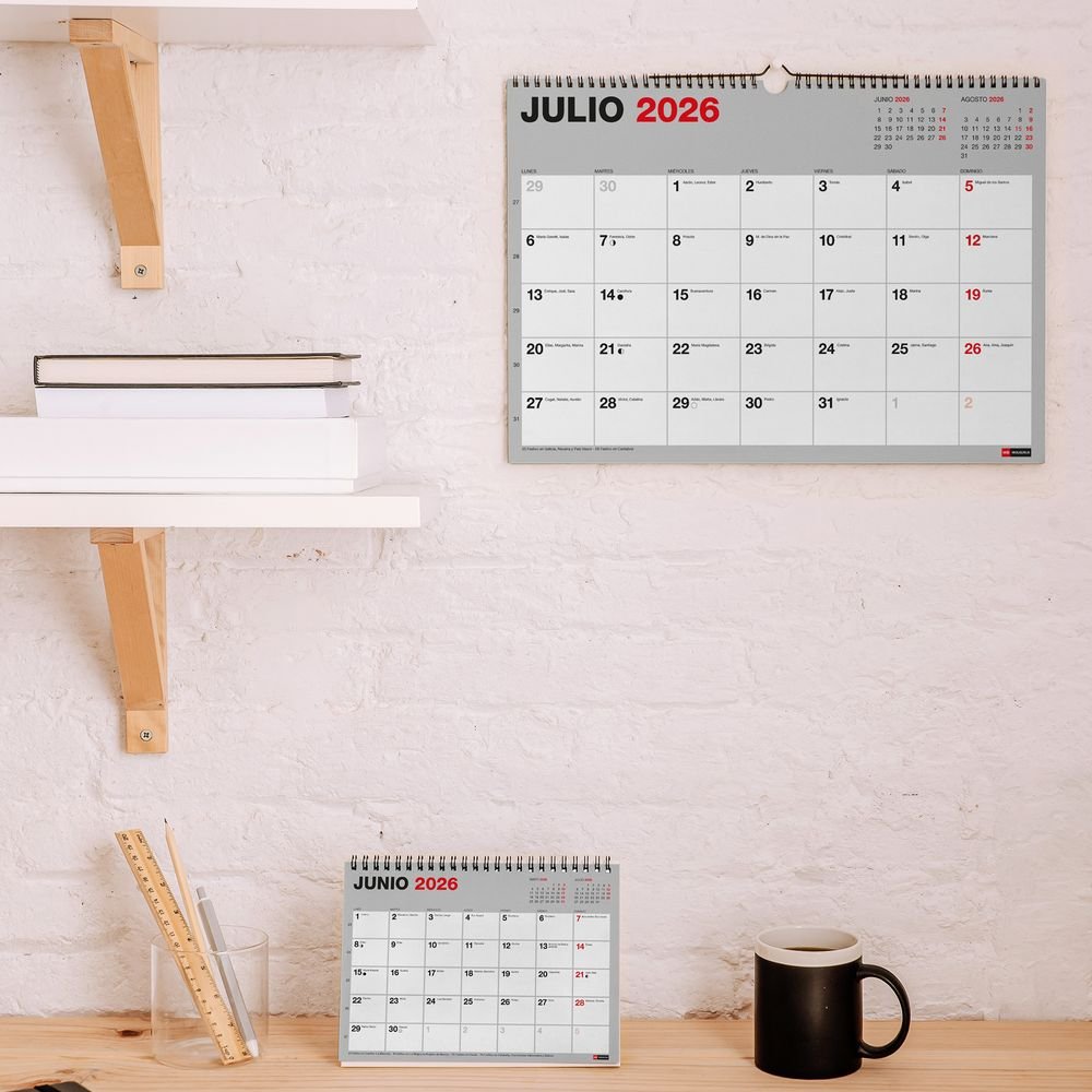 Calendario de pared A3 18 meses 2026-2027 Miquelrius