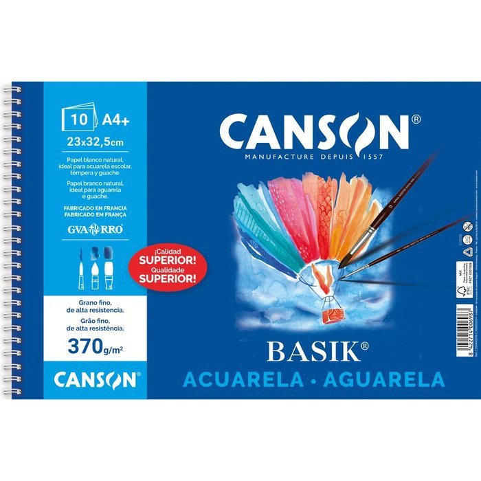 Bloc acuarela A4 10H Basik 370 g Guarro Casas Imagen principal del producto