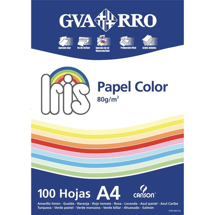 Papel Iris P/100 A4 80 g Turquesa Guarro Casas