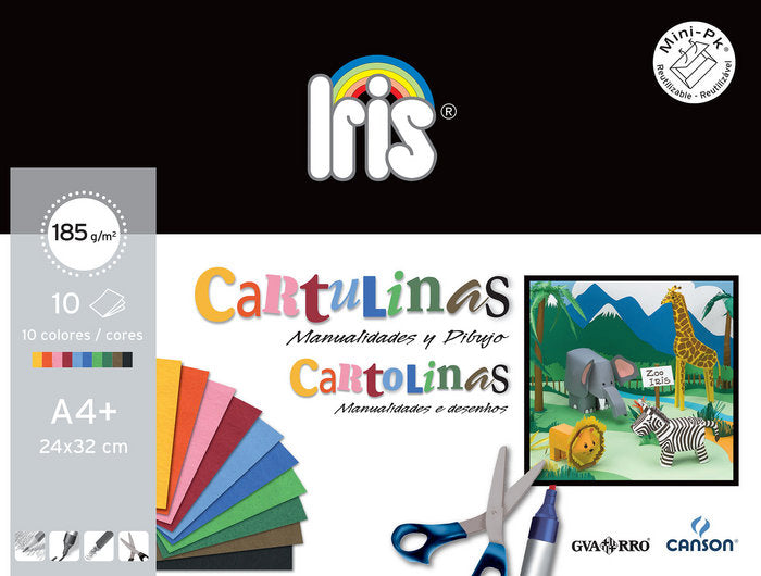 Minipack 10 Cartulinas Iris A4+ 185 G. Colores Surtidos Imagen principal del producto
