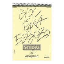 Bloc espiral de esbozo studio a3 100h 90g. grano fino microperforado