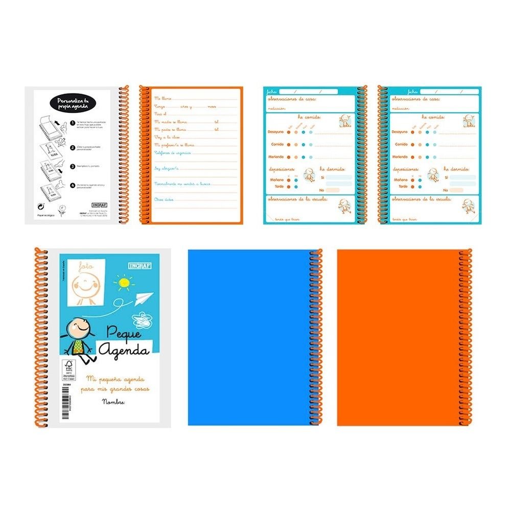 Agenda escolar perpetua espiral 8º D/p Peques Person surtida INGRAF Imagen principal del producto