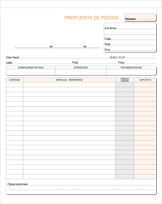 TALONARIO PEDIDOS HOLANDESA T-97 DUPLICADO AUTOCOPIANTE | 10 UNIDADES | (LOAN INDUSTRIAS GRAFICAS)