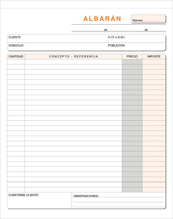TALONARIO ALBARAN Fº T-130 DUPLICADO AUTOCOPIANTE | 10 UNIDADES | (LOAN INDUSTRIAS GRAFICAS)