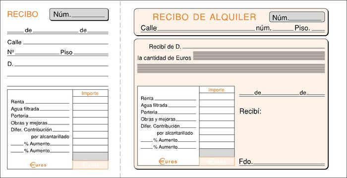 TALONARIO INQUILINATO 1/3 FOLIO T-40 MODELO ESPECIAL | 10 UNIDADES | (LOAN INDUSTRIAS GRAFICAS)