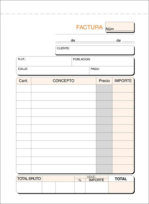 IGIC TALONARIO FACTURAS 8º T-46 NATURAL | 10 UNIDADES | (LOAN INDUSTRIAS GRAFICAS)