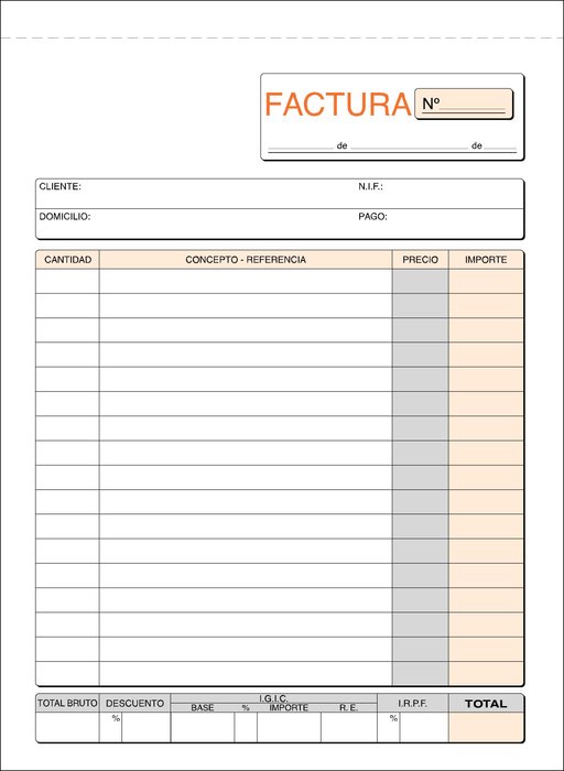 IGIC TALONARIO FACTURAS 4º T-63 NATURAL DUPLICADO AUTOCOPIA | 10 UNIDADES | (LOAN INDUSTRIAS GRAFICAS)
