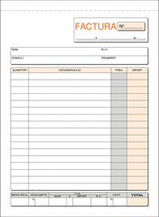 FACTURES 4º T-63/C PLANTAT PAPER QUIMIC DUPLIC CATALAN | 10 UNIDADES | (LOAN INDUSTRIAS GRAFICAS)