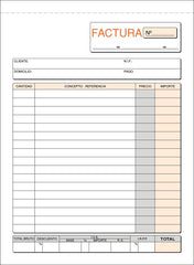 TALONARIO FACTURAS 4º T-63 NATURAL DUPLICADO AUTOCOPIANTE | 10 UNIDADES | (LOAN INDUSTRIAS GRAFICAS)