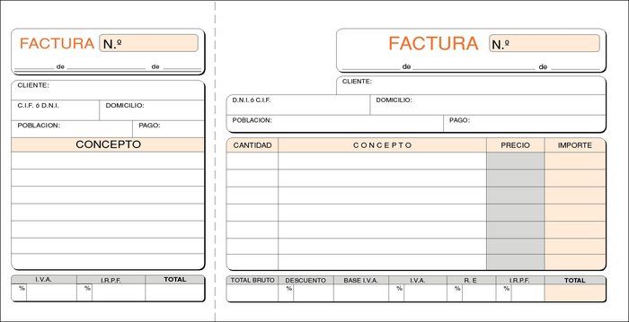 TALONARIO FACTURA 1/3 Fº T-12 | 10 UNIDADES | (LOAN INDUSTRIAS GRAFICAS)