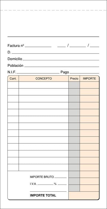 TALONARIO FACTURA 1/3 Fº T-44 NATURAL DUPLICADO AUTOCOPIANTE | 10 UNIDADES | (LOAN INDUSTRIAS GRAFICAS) Imagen principal del producto