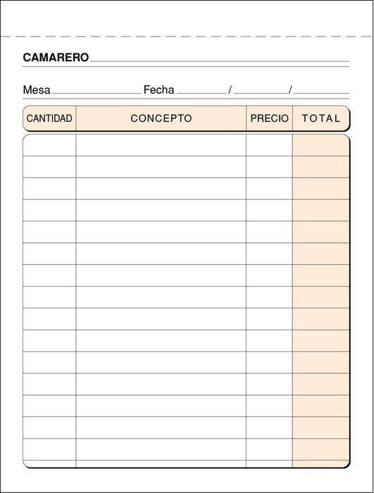 TALONARIO CAMARERO 8º T-58 | 10 UNIDADES | (LOAN INDUSTRIAS GRAFICAS)