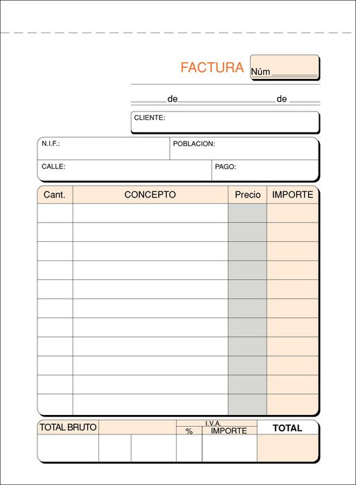 TALONARIO FACTURAS 8º T-68 NATURAL DUPLICADO AUTOCOPIANTE | 10 UNIDADES | (LOAN INDUSTRIAS GRAFICAS)