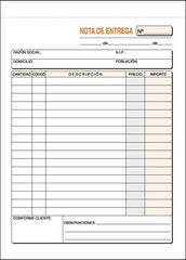 TALONARIO ENTREGA 8º NATURAL DUPLICADO AUTOCOPIANTE T-73 | 10 UNIDADES | (LOAN INDUSTRIAS GRAFICAS)