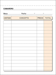 TALONARIO CAMARERO 8º T-89 TRIPLICADO AUTOCOPIANTE | 5 UNIDADES | (LOAN INDUSTRIAS GRAFICAS)