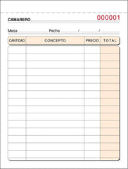 TALONARIO CAMARERO 8º T-89 N TRIPLICADO AUTOCOPIANTE NUMERAD | 5 UNIDADES | (LOAN INDUSTRIAS GRAFICAS)