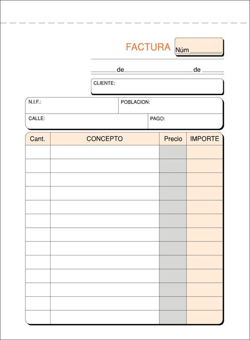 TALONARIO FACTURAS 8º T-46/S NATURAL SIN IVA | 10 UNIDADES | (LOAN INDUSTRIAS GRAFICAS)