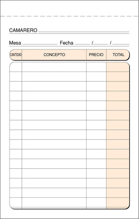 TALONARIO CAMARERO BOLSILLO 9X14 T-141 TRIPLICADO AUTOCOPIA | 5 UNIDADES | (LOAN INDUSTRIAS GRAFICAS)