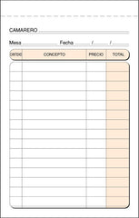 TALONARIO CAMARERO BOLSILLO 9X14 T-141 TRIPLICADO AUTOCOPIA | 5 UNIDADES | (LOAN INDUSTRIAS GRAFICAS)