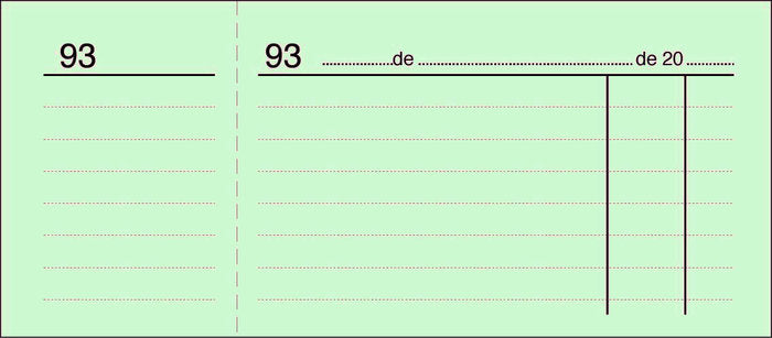 TALONARIO CAJA 1/3 DEL CUARTO T-24 NUMERADO VERDE | 20 UNIDADES | (LOAN INDUSTRIAS GRAFICAS)