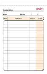 TALONARIO CAMARERO TRIPLICADO AUTOCOPIANTE T-141 N BOLSILLO | 5 UNIDADES | (LOAN INDUSTRIAS GRAFICAS)