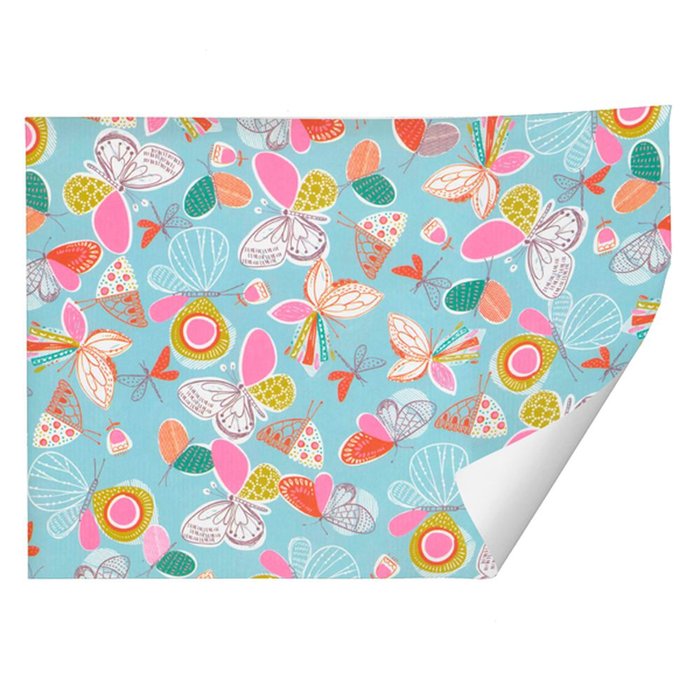 PAPEL REGALO PLIEGOS KRAFT BLANCO MARIPOSAS 70X100CM | ARGUVAL, S,L | ENVASE 25 UDS. UNIDAD | 8422829617450