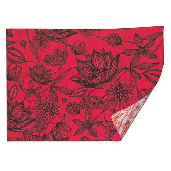 PAPEL REGALO PLIEGOS KRAFT DOBLE FLORES ROJAS 70X100CM | ARGUVAL, S,L | ENVASE 25 UDS. UNIDAD | 8422829617924 Imagen principal del producto