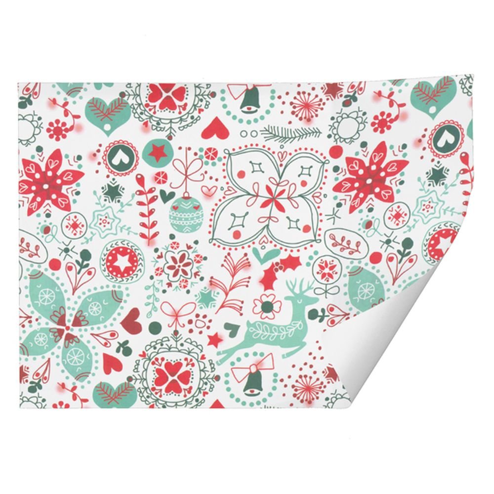 PAPEL REGALO NAVIDAD KRAFT 70X100 BUSQUETS FLORES | BUSQUET NAVIDAD | ENVASE 25 UDS. UNIDAD | 8422829634464