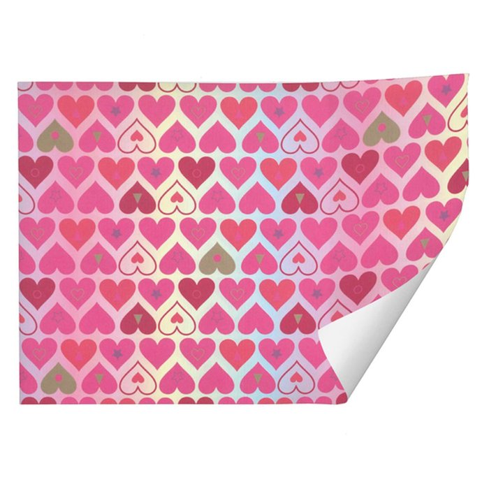 PAPEL REGALO PLIEGOS KRAFT BLANCO CORAZONES ROSAS 70X100CM | ARGUVAL, S,L | ENVASE 25 UDS. UNIDAD | 8422829634662 Imagen principal del producto