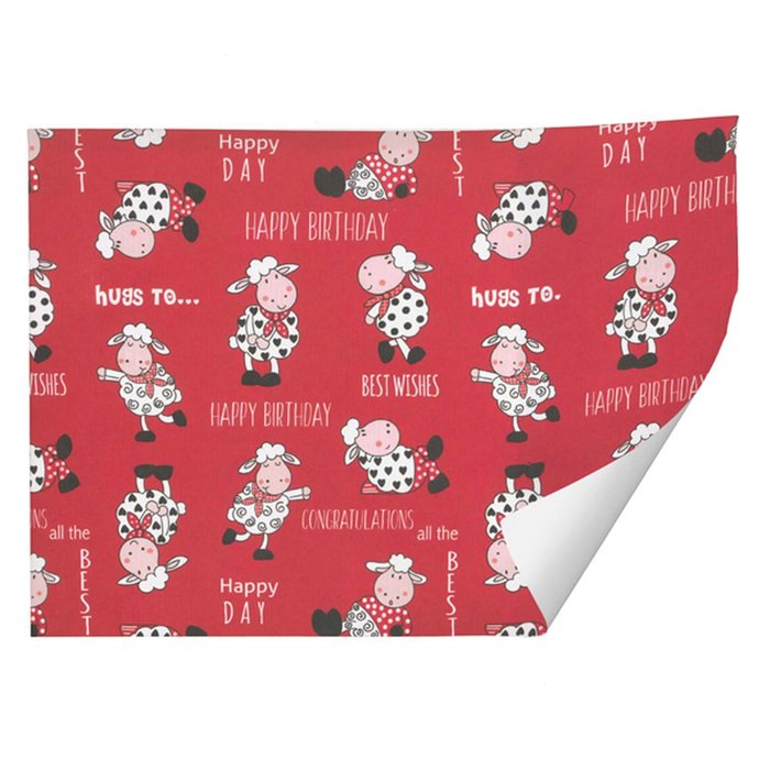 PAPEL REGALO PLIEGOS KRAFT BLANCO FELICIDADES 70X100CM | ARGUVAL, S,L | ENVASE 25 UDS. UNIDAD | 8422829634679 Imagen principal del producto