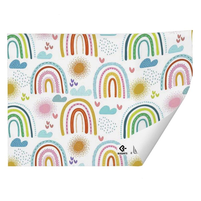 PAPEL REGALO PLIEGOS FANTASIA ARCOIRIS 70X100CM BUSQUETS | ARGUVAL, S,L | 1 UNIDAD | 8422829650372