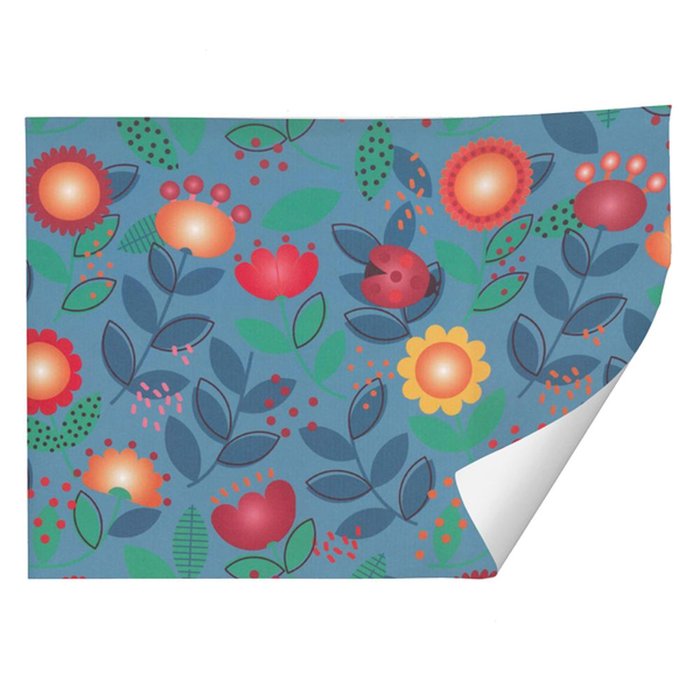 PAPEL REGALO PLIEGOS KRAFT BLANCO FLORES AZULES 70X100CM | ARGUVAL, S,L | ENVASE 25 UDS. UNIDAD | 8422829650495