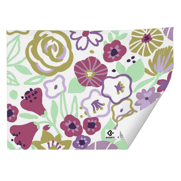 PAPEL REGALO KRAFT BLANCO 70X100CM FLORES SILUETA BUSQUETS | ARGUVAL, S,L | ENVASE 25 UDS. UNIDAD | 8422829665215 Imagen principal del producto