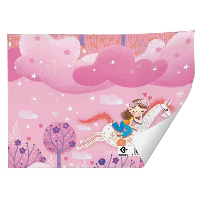 PAPEL REGALO PLIEGOS FANTASIA NIÑA Y CABALLO 70X100CM | ARGUVAL, S,L | 1 UNIDAD | 8422829665383