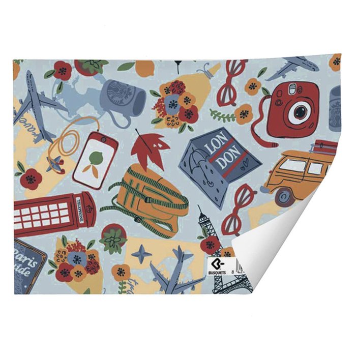 PAPEL REGALO PLIEGOS KRAFT BLANCO LONDRES 70X100CM BUSQUETS | ARGUVAL, S,L | ENVASE 25 UDS. UNIDAD | 8422829665406 Imagen principal del producto