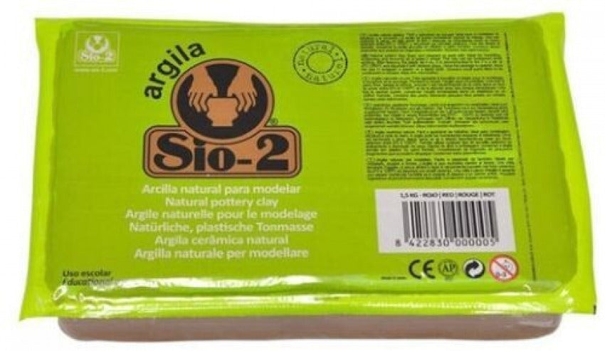 Paq/8 Arcilla Sio-2 Escolar Roja 1.5kg