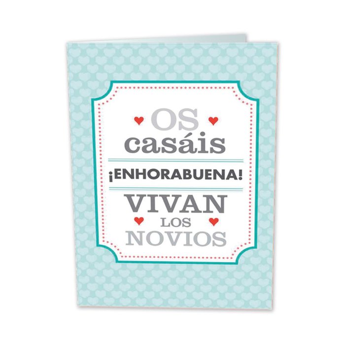 Tarjeta gigante boda con texto interior Busquets 6U marca Arguval