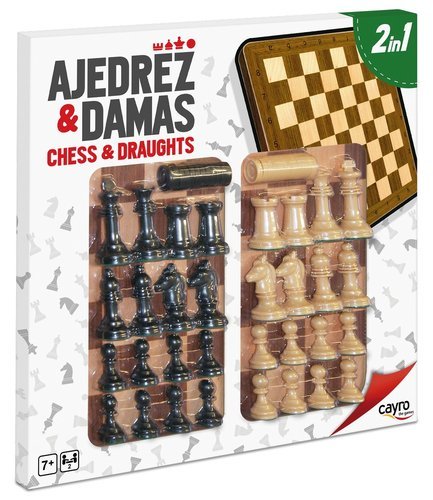 TABLERO AJEDREZ DAMAS MADERA CON ACCESORIOS 40X40 | JUGUETES CAYRO S,L | 1 UNIDAD | 8422878100941