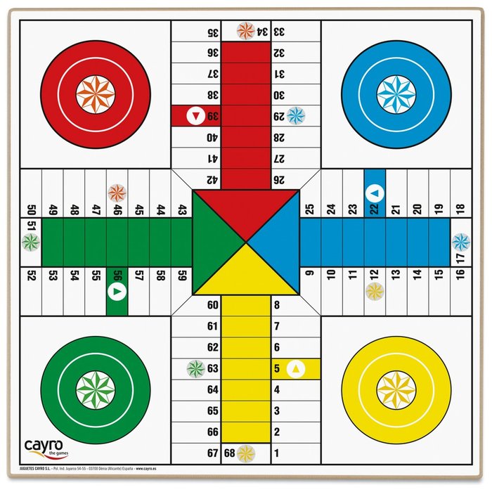 TABLERO PARCHIS OCA MADERA 33 X 33 CM | JUGUETES CAYRO S,L | 1 UNIDAD | 8422878701230 Imagen principal del producto