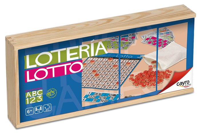 JUEGO DE MESA LOTERIA 48 CARTONES CAJA MADERA | JUGUETES CAYRO S,L | 1 UNIDAD | 8422878707492 Imagen principal del producto