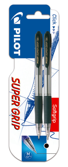 Blister de 2 bolígrafos Supergrip negro de Pilot Imagen principal del producto