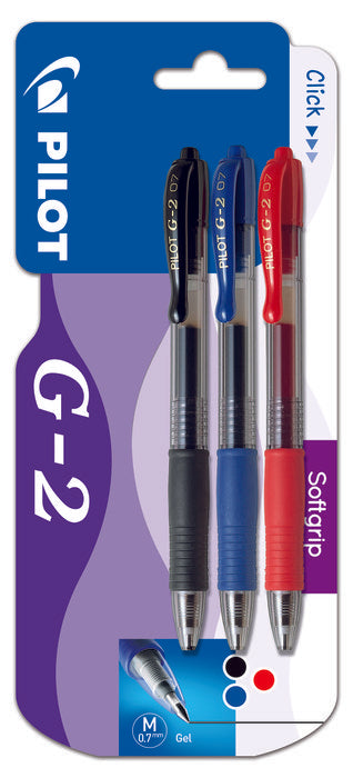 BOLIGRAFO PILOT G-2 TINTA DE GEL RETRACTIL NEGRO, AZUL, ROJ | 1 UNIDADES | (PILOT)