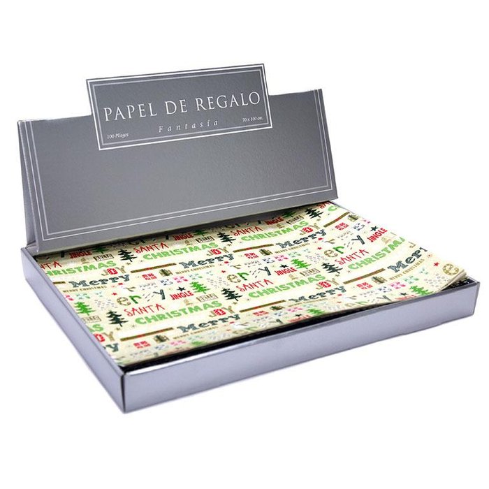 CAJA 100 PLIEGOS PAPEL REGALO NAVIDAD SURTIDOS | EUROCINSA | 1 UNIDAD | 8422917239595 Imagen principal del producto