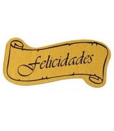 ETIQUETA FELICIDADES ADHESIVA PERGAMINO ORO/NEGRO 42-5F14 | EUROCINSA | 1 UNIDAD | 8422917281303