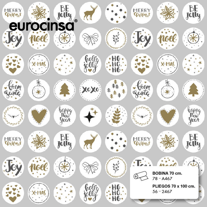 PAPEL REGALO BOBINA NAVIDAD 62CM CIRCULOS | EUROCINSA | 1 UNIDAD | 8422917748592 Imagen principal del producto